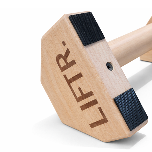 LIFTR® Wooden Parallettes 25cm – Premium Solid Wood Handstand Bars