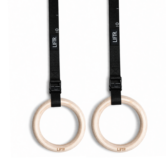 LIFTR 32mm Wooden Gymnastic Rings | Adjustable Straps & Quick-Lock  Buckles | Pull-Ups, Dips & Calisthenics Training