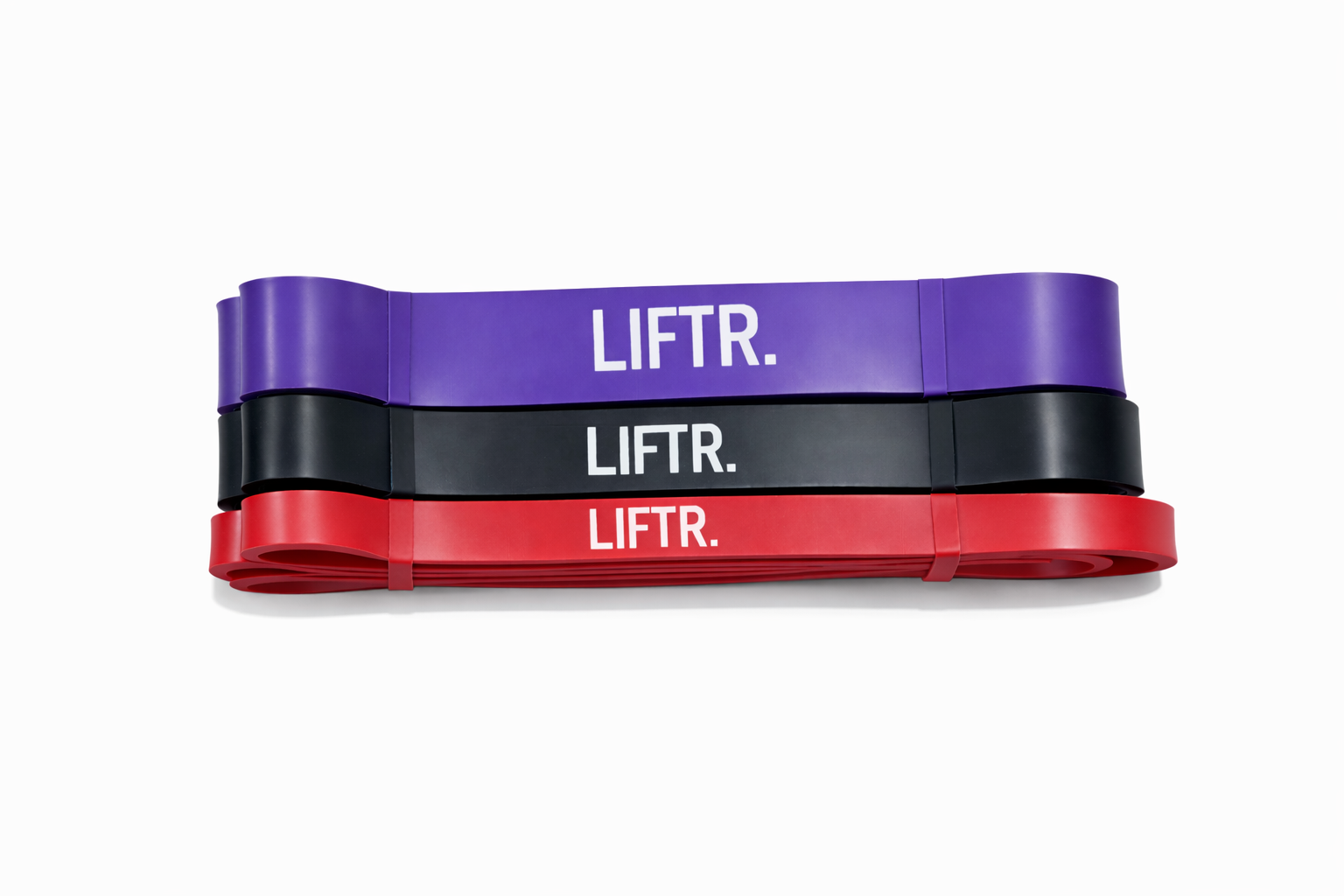 LIFTR resistance bands set of 3 — light, medium and heavy natural latex loop bands